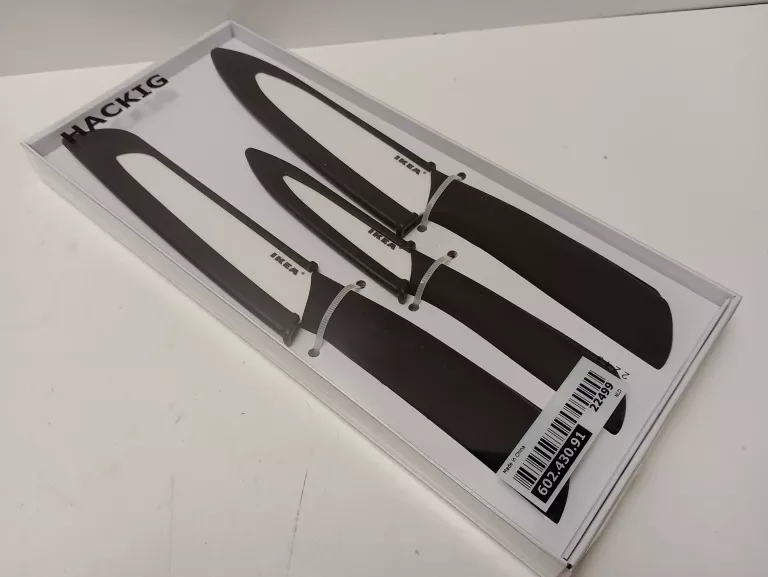 KOMPLET NOŻY W PUDEŁKU IKEA HACKIG 3X