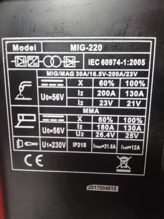 SPAWARKA IDEAL PROFFESIONAL TECNO MIG 220