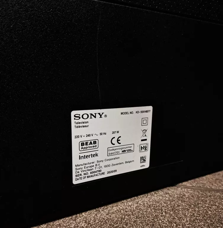 TELEWIZOR SONY KD-55XH8077 KOMPLET/GWARANCJA