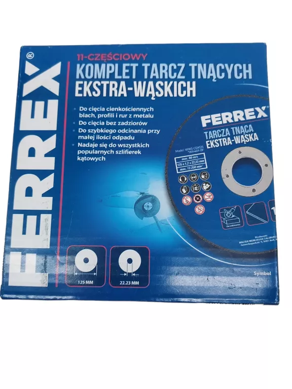 KOMPLET TARCZ TNĄCYCH WĄSKIE 11-CZEŚCIOWY FERREX