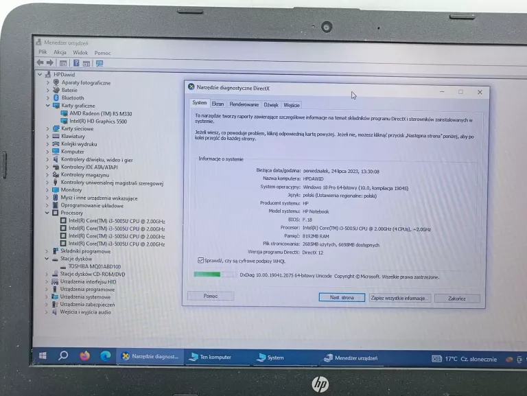 HP 3165NGW I3-5005U/ 8GB RAM /1TB