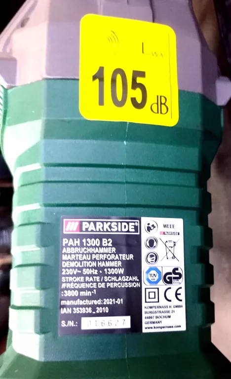 MŁOT WYBURZENIOWY PARKSIDE PAH 1300 B2 1300W