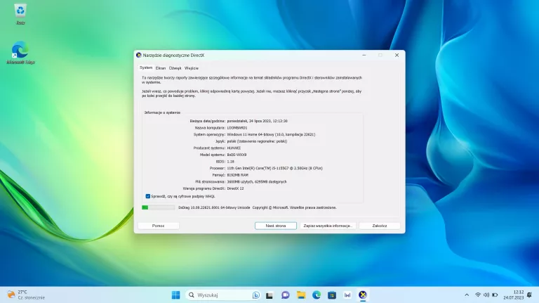 LAPTOP HUAWEI MATEBOOK D15 15,6 I5 8/512 SSD WIN10