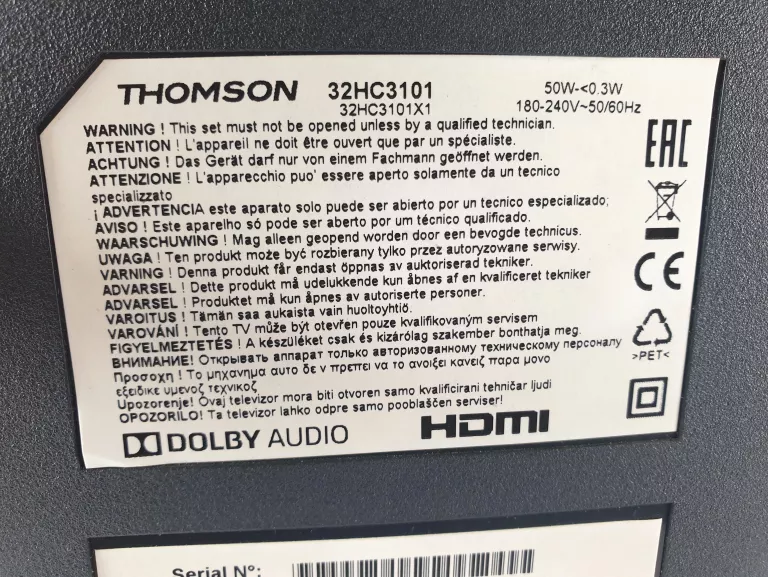 TELEWIZOR THOMPSON 32HC3101/PILOT