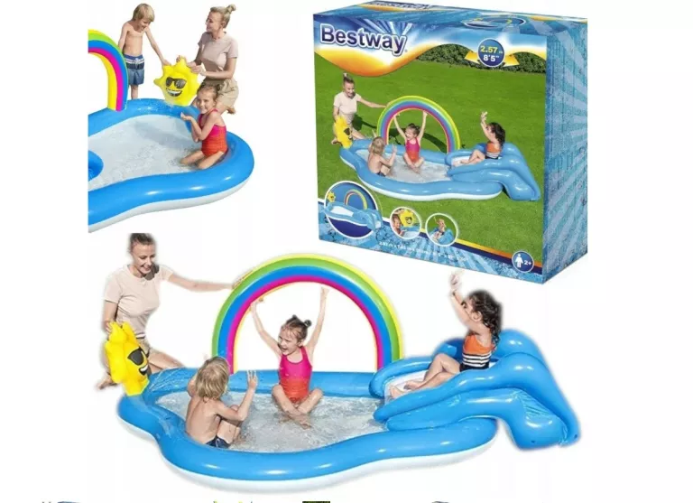 PLAC ZABAW WODNY ZJEŻDŻALNIA BASEN BESTWAY 257 X 145 CM