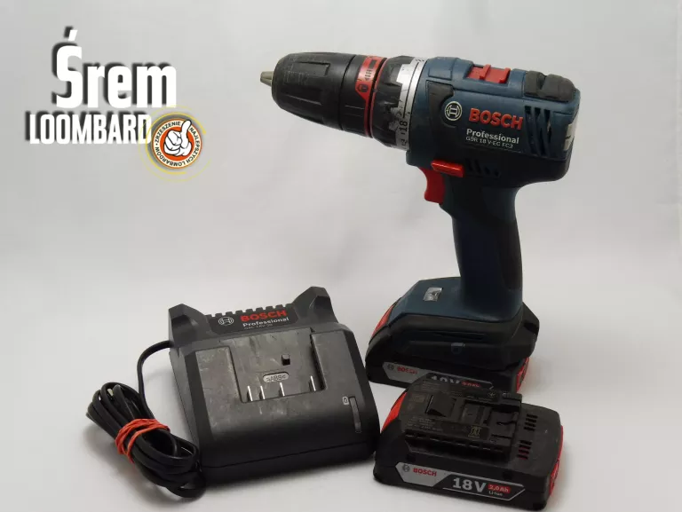 WKRĘTARKA BOSCH GSR 18 V-EC FC2, 2 AKU, ŁADOWARKA