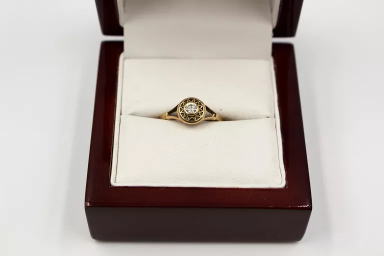 promocja-ladny-zloty-pierscionek-z-cyrkonia-stan-uzywany