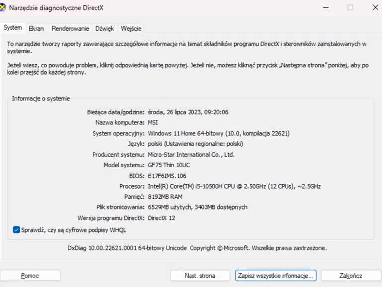 LAPTOP MSI GF75 THIN I5-10500H 8 512G RTX3050