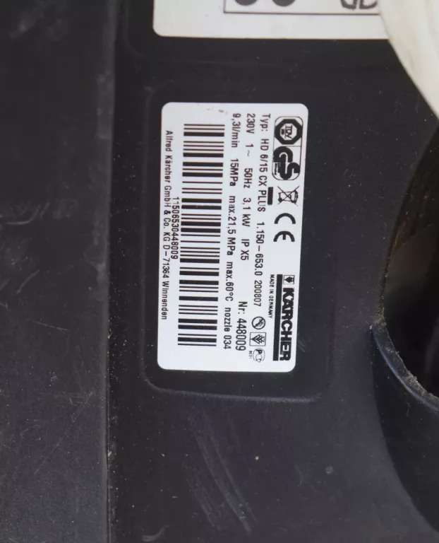 MYJKA CIŚNIENIOWA KARCHER HD 6/15 CX PLUS