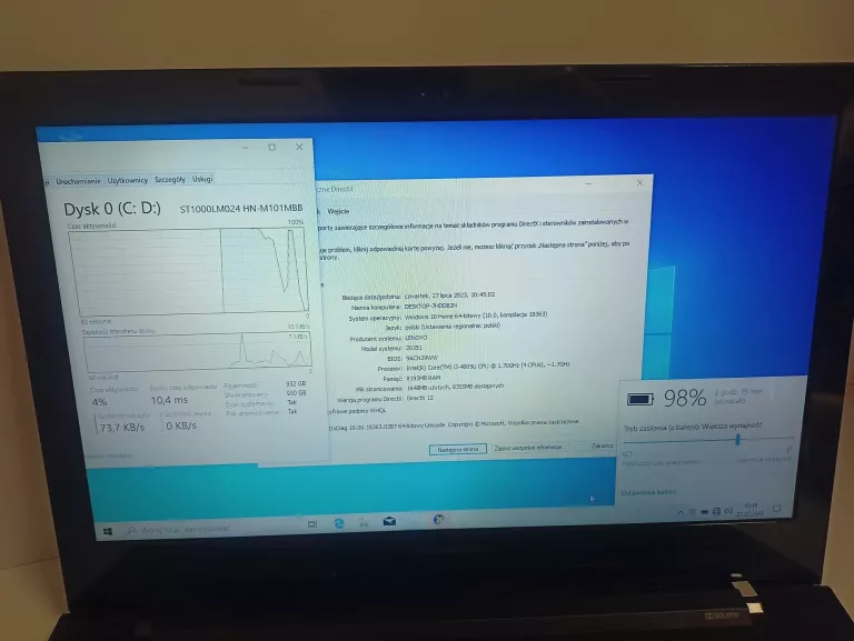 LAPTOP LENOVO G50-70 15,6'' I3 8 GB/1TB HDD