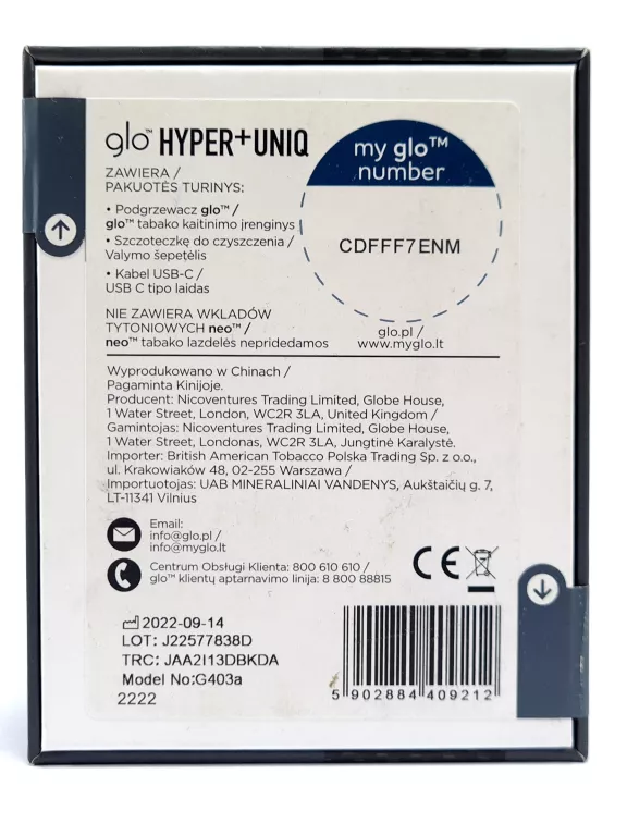 GLO HYPER+ UNIQ PODGRZEWACZ TYTONIU