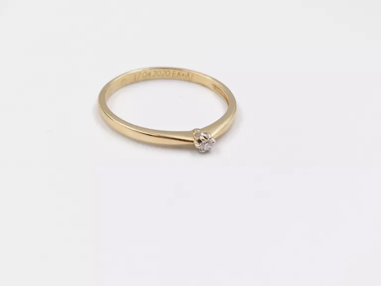 ZŁOTY PIERŚCIONEK DIAMENT 585 1,49G R:18 BRIJU