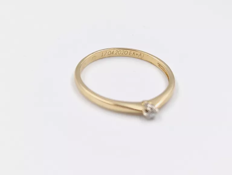 ZŁOTY PIERŚCIONEK DIAMENT 585 1,49G R:18 BRIJU