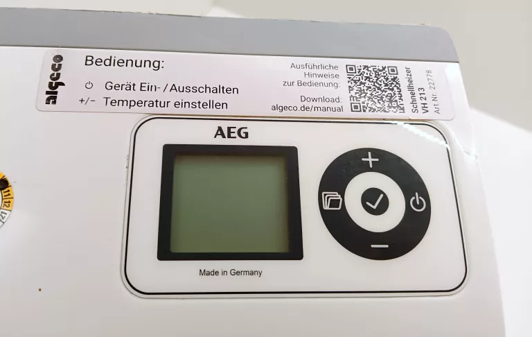 TERMOWENTYLATOR GRZEJNIK ŁAZIENKOWY AEG VH 213