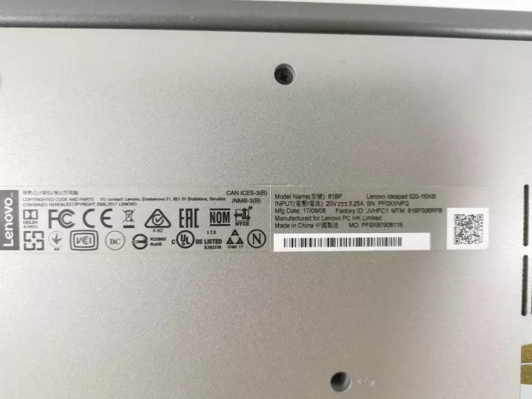 LAPTOP LENOVO IDEAPAD 520 I5 8GB / 1TB #OPIS