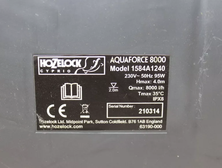 ELEKTRYCZNA POMPA DO WODY HOZELOCK AQUAFORCE 8000