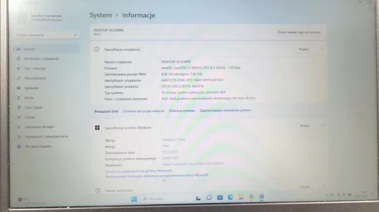LAPTOP LENOVO V14-IIL I/8GB RAM/256GB/WIN 11
