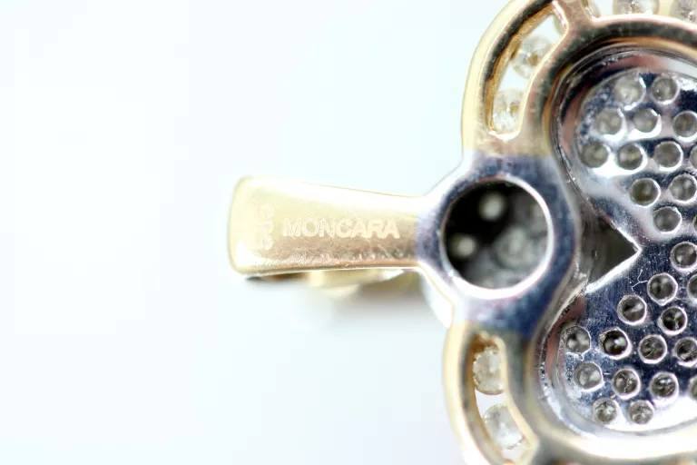 ZŁOTA ZAWIESZKA 585 NIEMIECKIEJ MARKI MONCARA DIAMENTY 0,52CT CERTYFIKAT