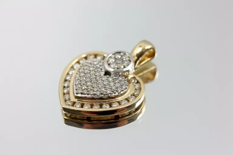ZŁOTA ZAWIESZKA 585 NIEMIECKIEJ MARKI MONCARA DIAMENTY 0,52CT CERTYFIKAT