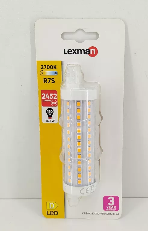 ŻARÓWKA LED R7S 10,7W 1521LM CIEPŁA BIEL LEXMAN