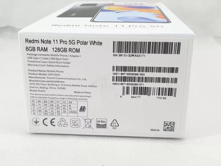 XIAOMI REDMI NOTE 11 PRO 5G