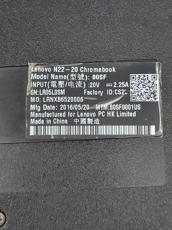 LENOVO CHROMEBOOK N22 CELERON/4GB/16GB