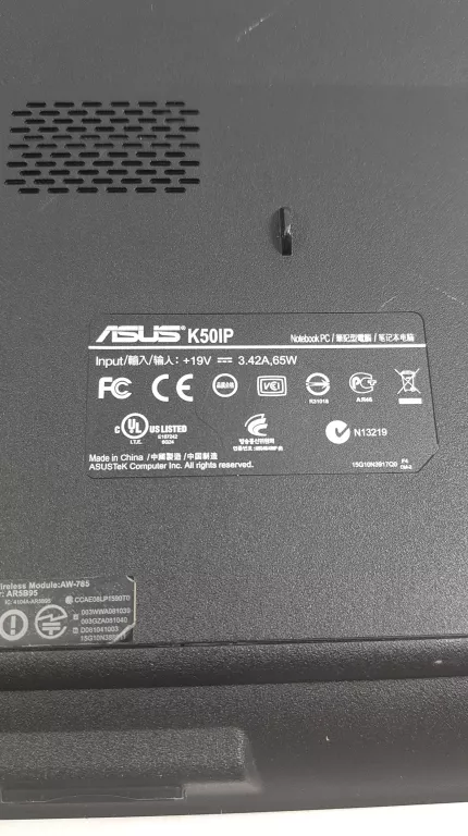 LAPTOP ASUS K50IP MANKAMENTY OPIS
