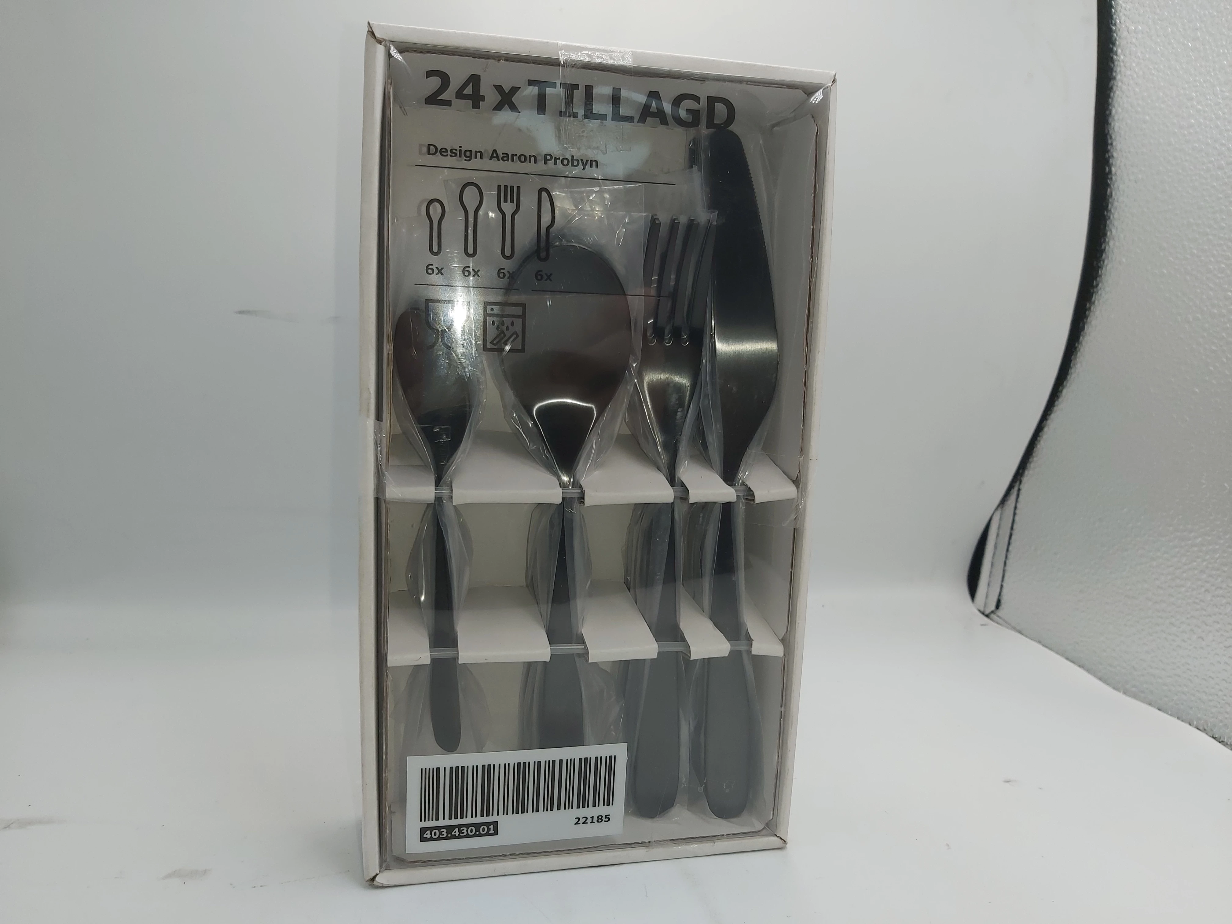 komplet-tillagd-sztuccow-24-sztuki-czarne-ikea-marka-ikea