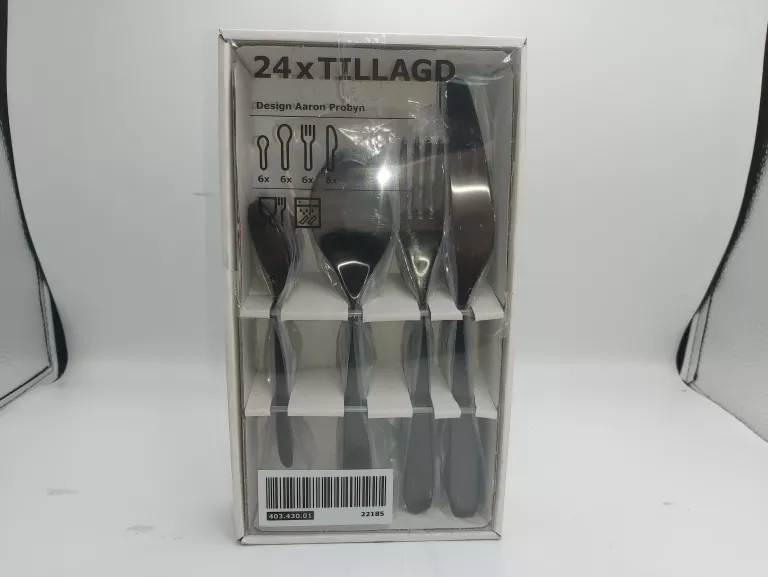 KOMPLET TILLAGD SZTUĆCÓW 24 SZTUKI CZARNE IKEA
