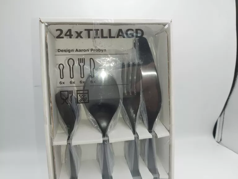 komplet-tillagd-sztuccow-24-sztuki-czarne-ikea-stan-uzywany