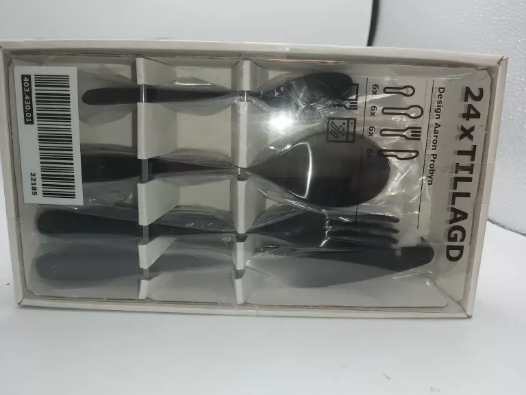 KOMPLET TILLAGD SZTUĆCÓW 24 SZTUKI CZARNE IKEA