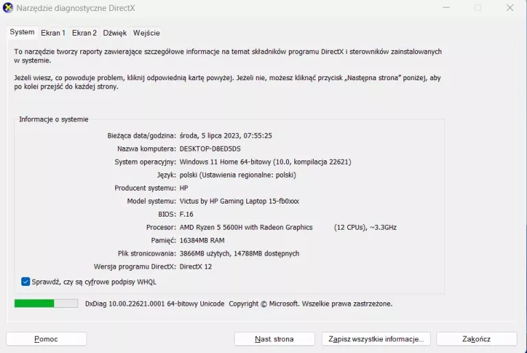 HP VICTUS 15 R5-5600H 16/512GB RTX 3050 GW-2025