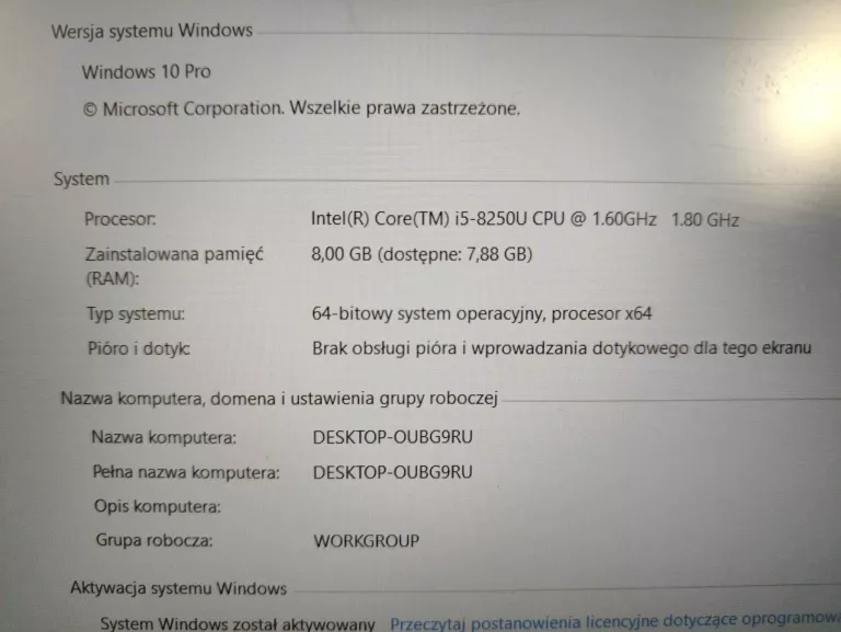 LAPTOP ACER NITRO 5 8GB/512GB/WIN10/ŁADOWARKA