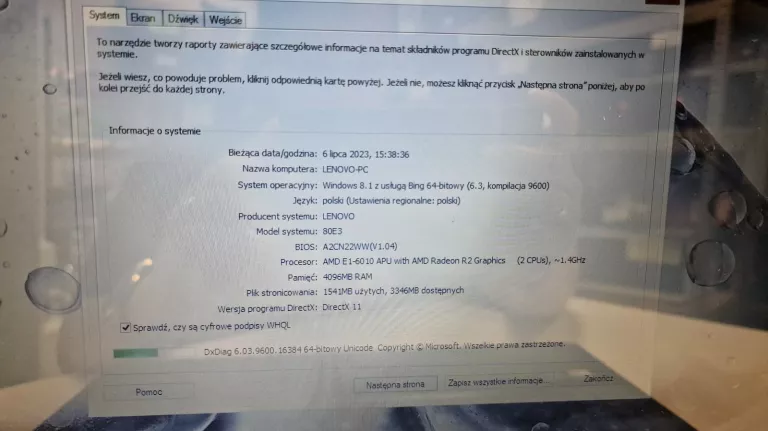 LAPTOP LENOVO G50-45 4GB/WIN8.1/500GB