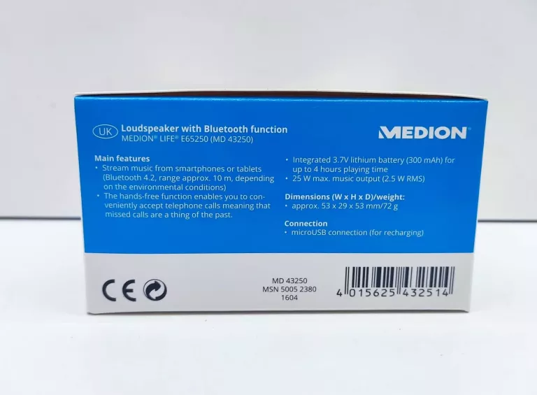 GŁOŚNIK PRZENOŚNY MEDION MD43250