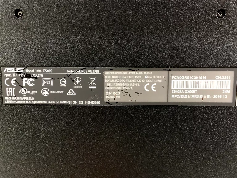 ASUS X540SA 15.6HD N3050 DDR3 4GB HDD 1TB WIN10
