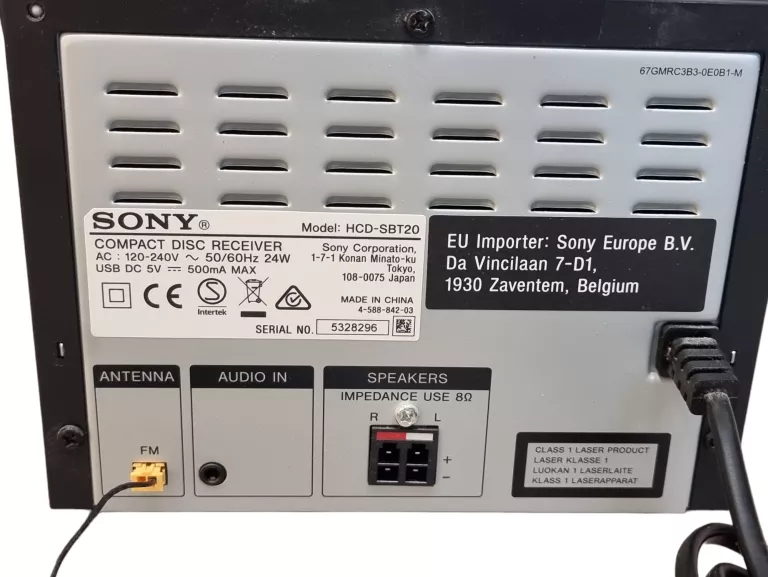 WIEŻA SONY CMT-SBT20 FM CD USB MP3 NFC BLUETOOTH