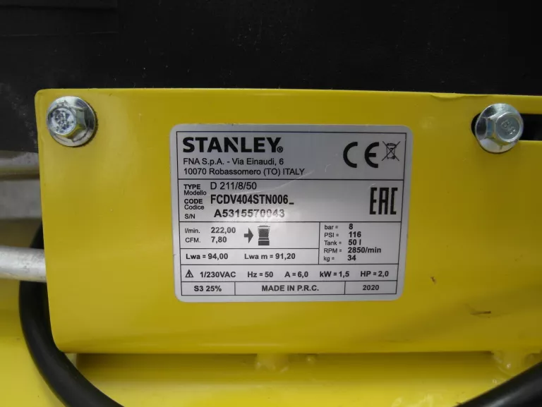 KOMPRESOR STANLEY D 211/8/50 2020R 50L