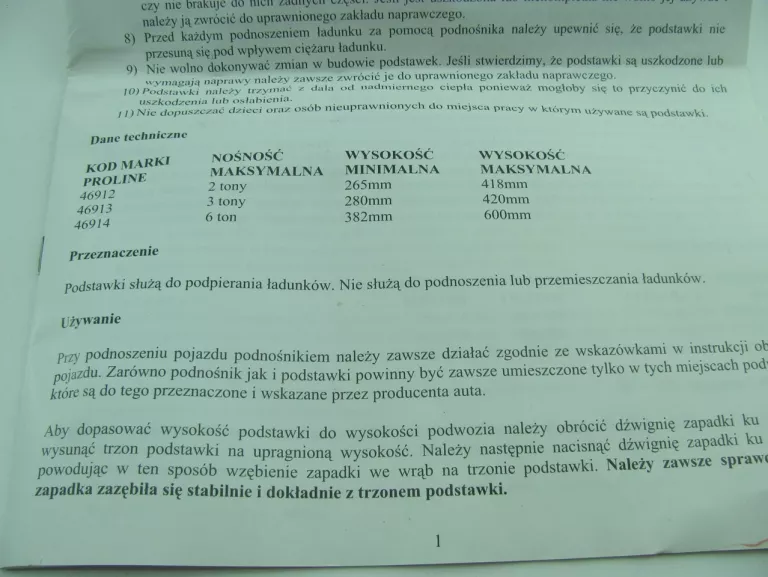 PROLINE STOJAKI POD SAMOCHÓD 2T, 265-418MM