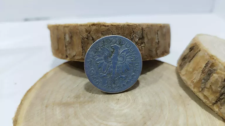 MONETA PRL 5 ZŁ RYBAK 1958 R