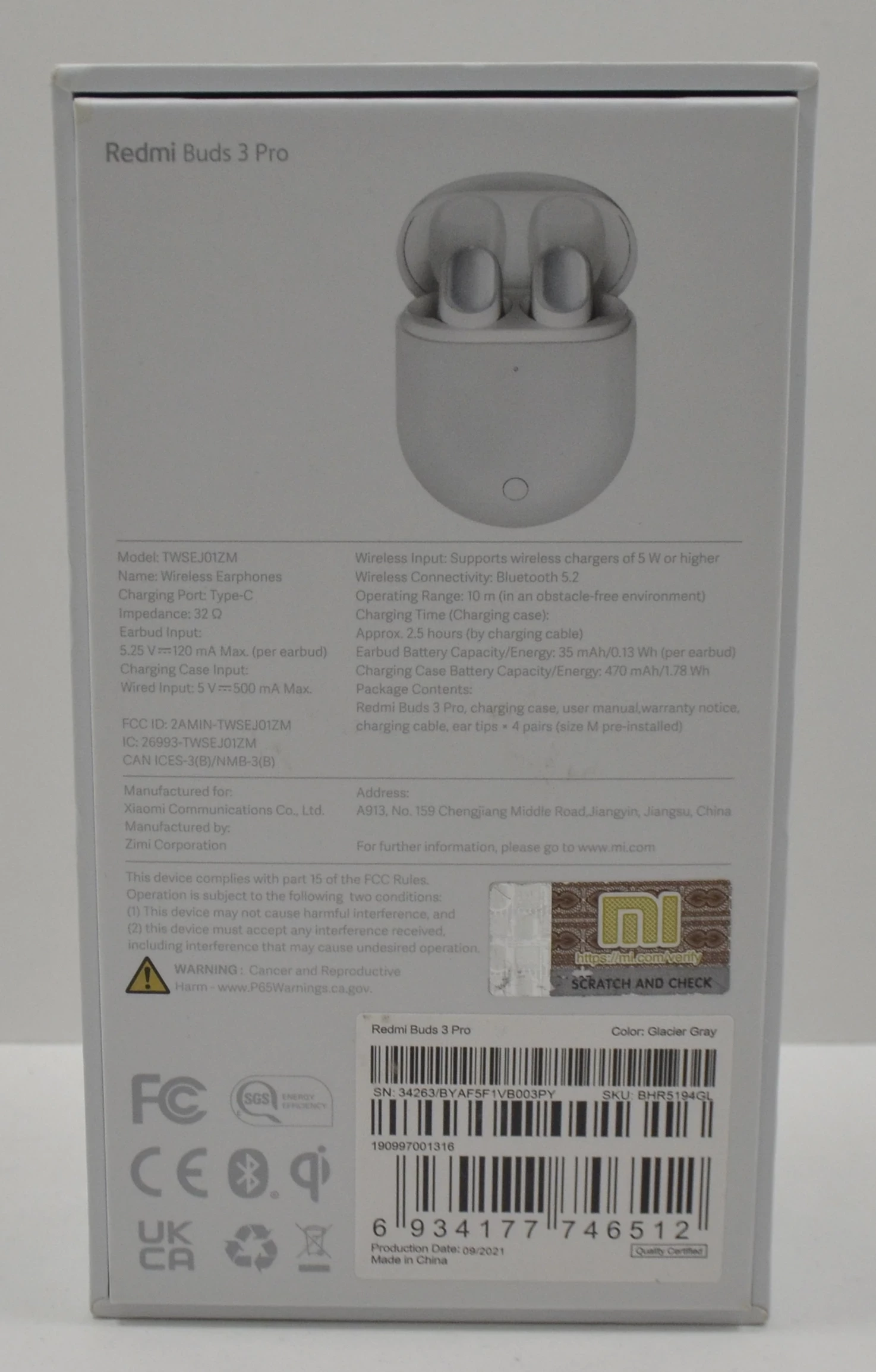 sluchawki-xiaomi-redmi-buds-3-pro-szare-stan-uzywany