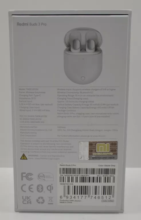 sluchawki-xiaomi-redmi-buds-3-pro-szare-stan-uzywany