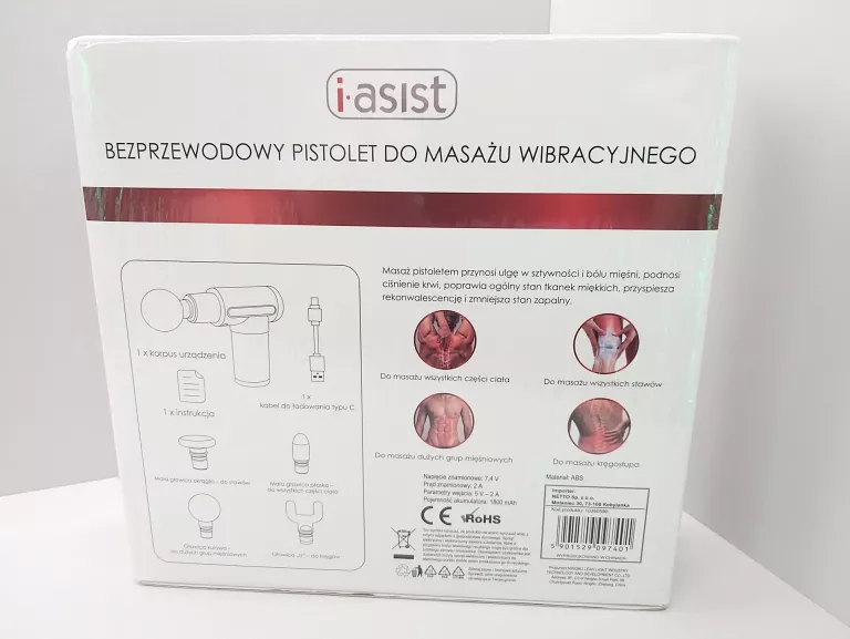 MASAŻER CIAŁA I ASIST PISTOLET MASAŻ WIBRACYJNY