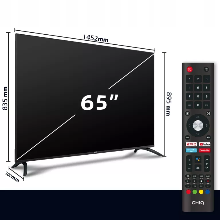 TELEWIZOR CHIQ U65H7C 65" + PILOT ANDROID TV