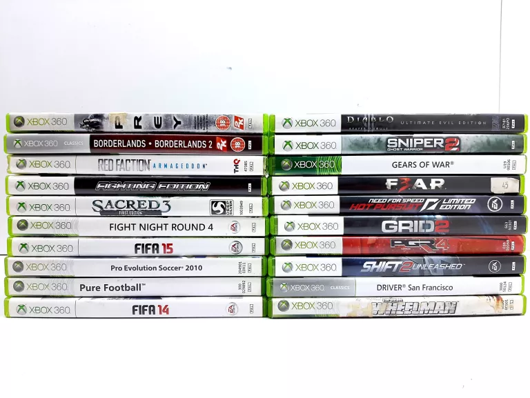 KONSOLA XBOX 360 E 1538, 2X PAD, 20 GIER