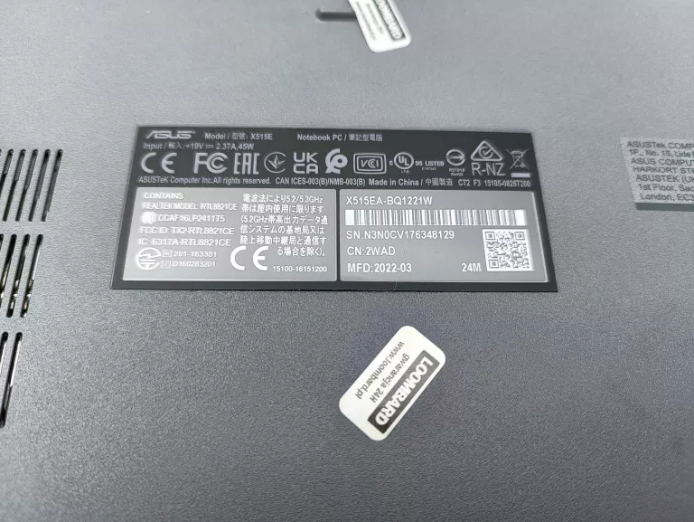 LAPTOP ASUS X515E 15,6" INTEL I3 /8GB RAM /256SSD