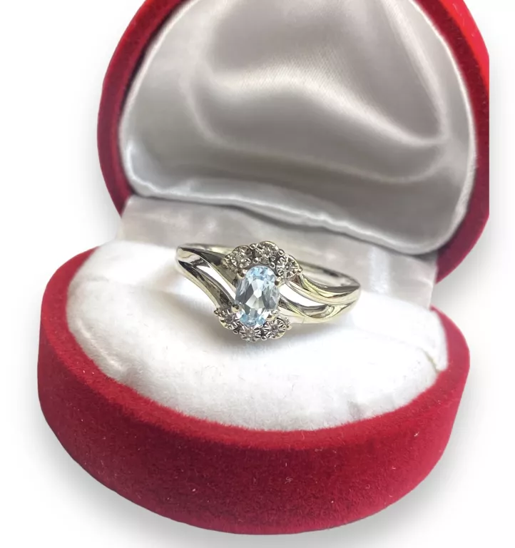 ZŁOTY PIERSCIONEK 585 2,80G TOPAZ