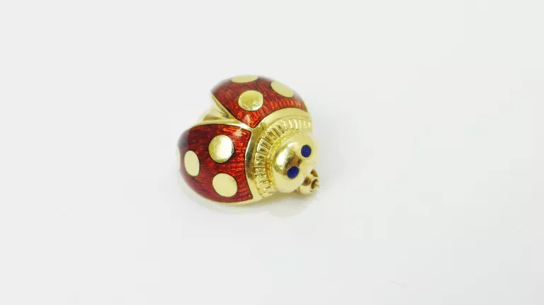 ŚLICZNA ZŁOTA BROSZKA BIEDRONKA 18CT 5,03G