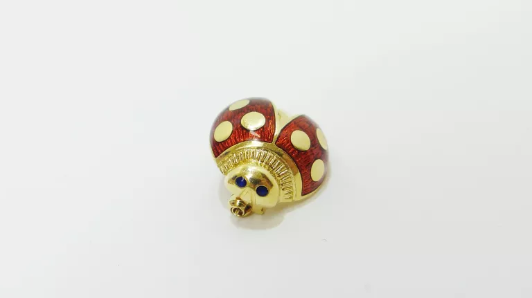 ŚLICZNA ZŁOTA BROSZKA BIEDRONKA 18CT 5,03G