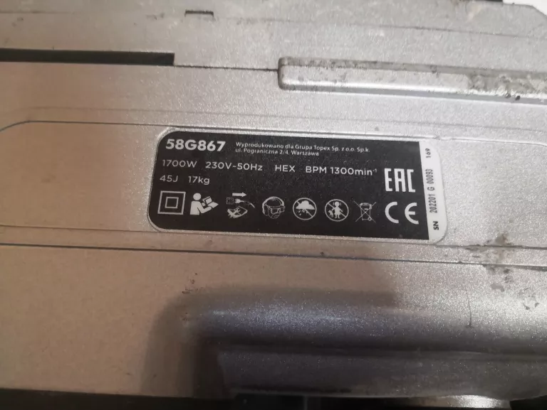 MŁOT WYBURZENIOWY GRAPHITE 58G867+WALIZKA GW